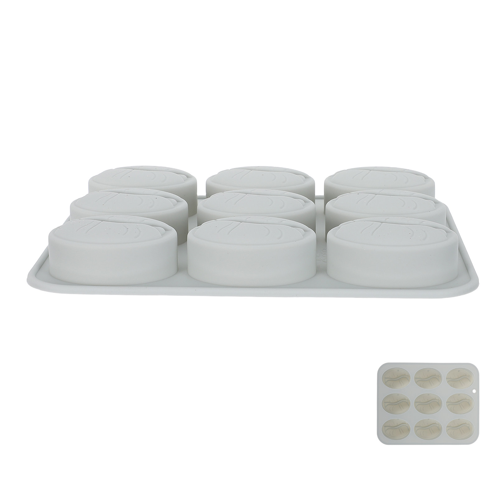 Silicone Mold Tray - 9-Fach-Silikonform für Kaffeebohnen, Lebensmittelqualität, Antihaftbeschichtet, Flexibel,